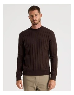 Ribbed Sweater in Chocolate