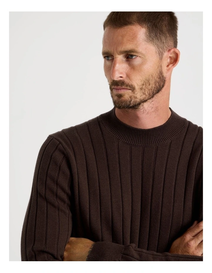 Ribbed Sweater in Chocolate image 2