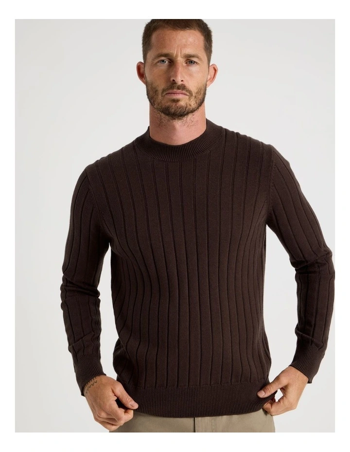 Ribbed Sweater in Chocolate image 3
