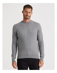 Ribbed Sweater in Grey Marle