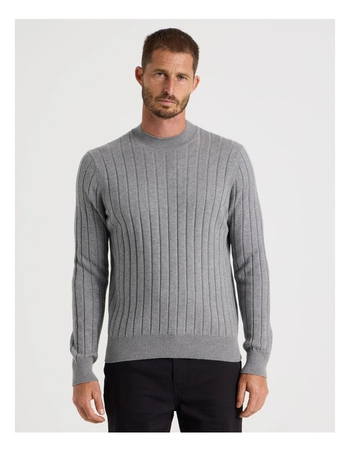 Ribbed Sweater in Grey Marle image 1