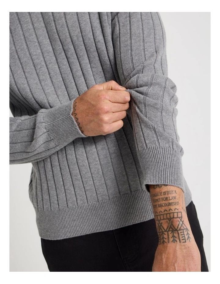 Ribbed Sweater in Grey Marle image 3
