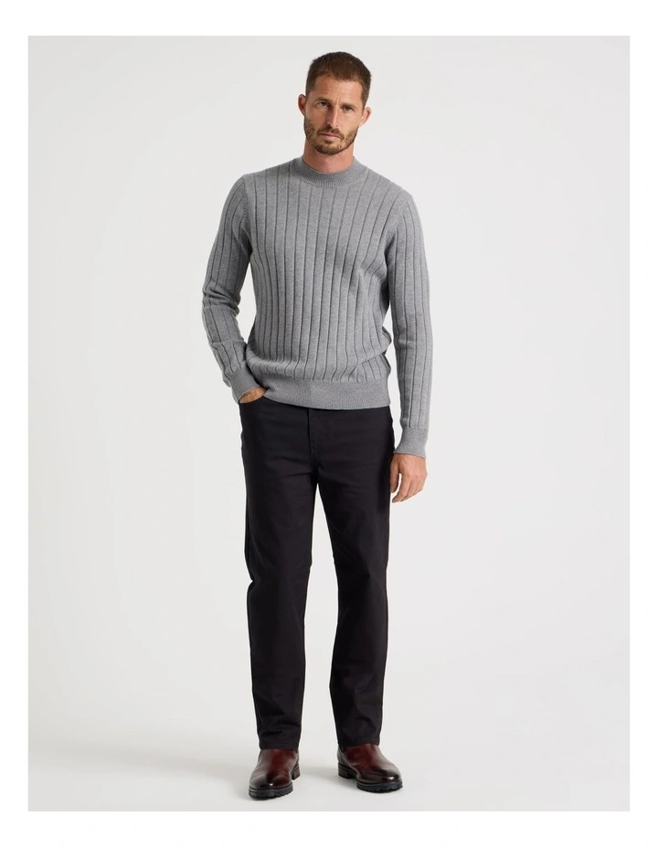 Ribbed Sweater in Grey Marle image 4