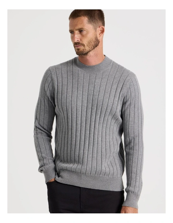 Ribbed Sweater in Grey Marle image 5