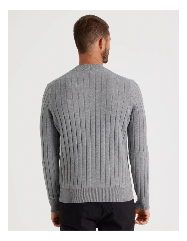 Ribbed Sweater in Grey Marle image 6
