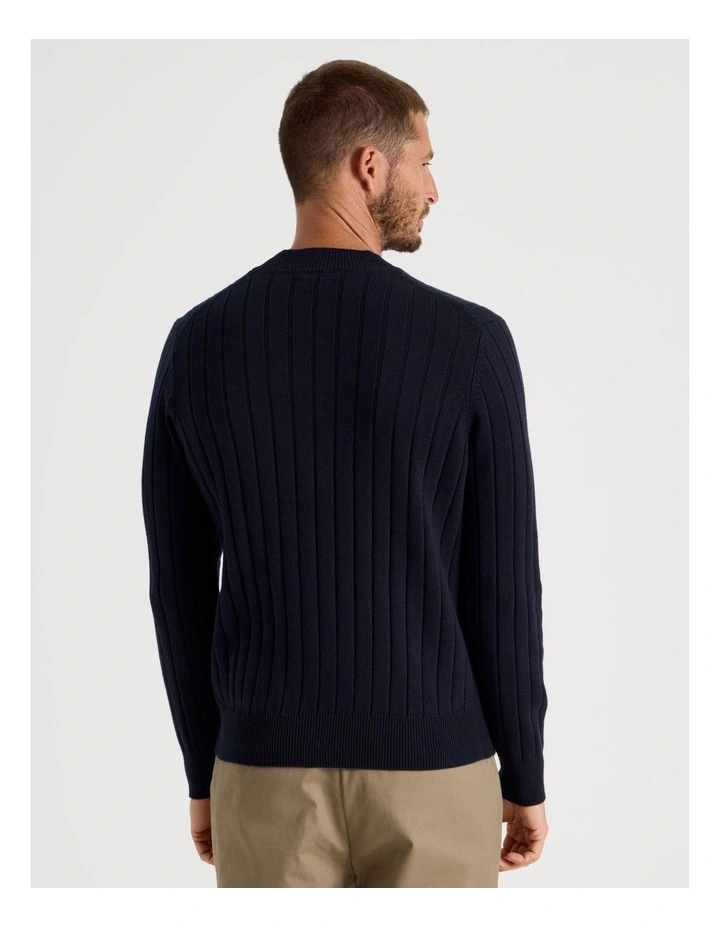 Ribbed Sweater in Navy image 6