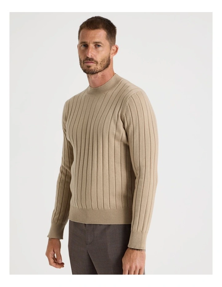 Ribbed Sweater in Sand image 4