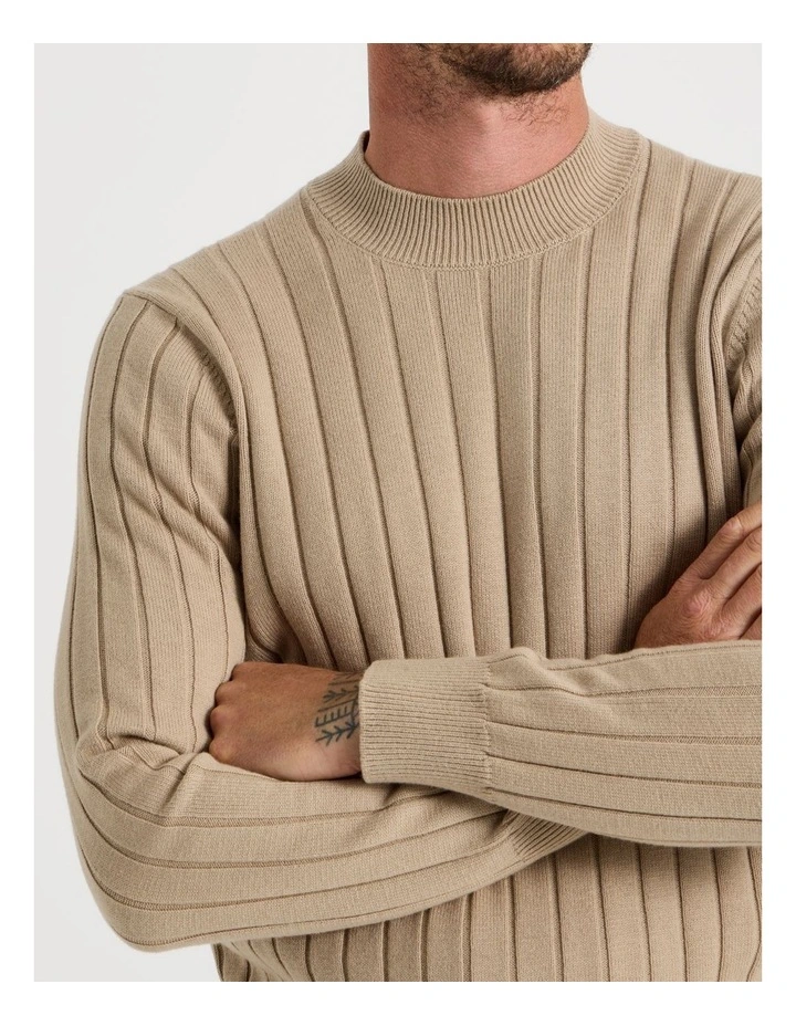 Ribbed Sweater in Sand image 5