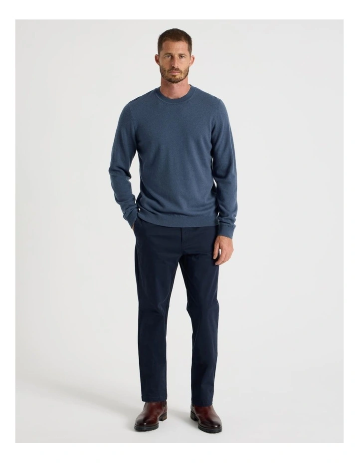 Crew Neck Merino Knitwear Sweater in Midnight image 3