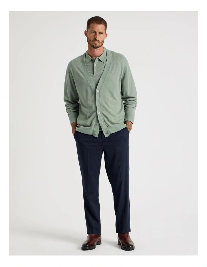 Australian Merino Cardigan in Light Green image 3