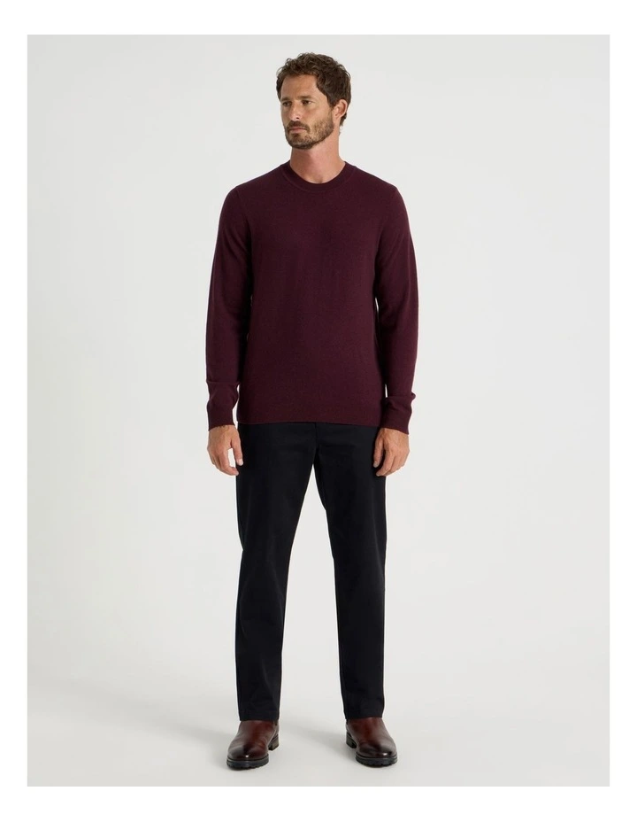 Crew Neck Australian Merino Knit in Cherry image 3