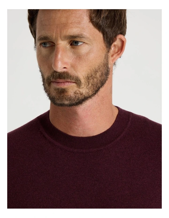 Crew Neck Australian Merino Knit in Cherry image 7