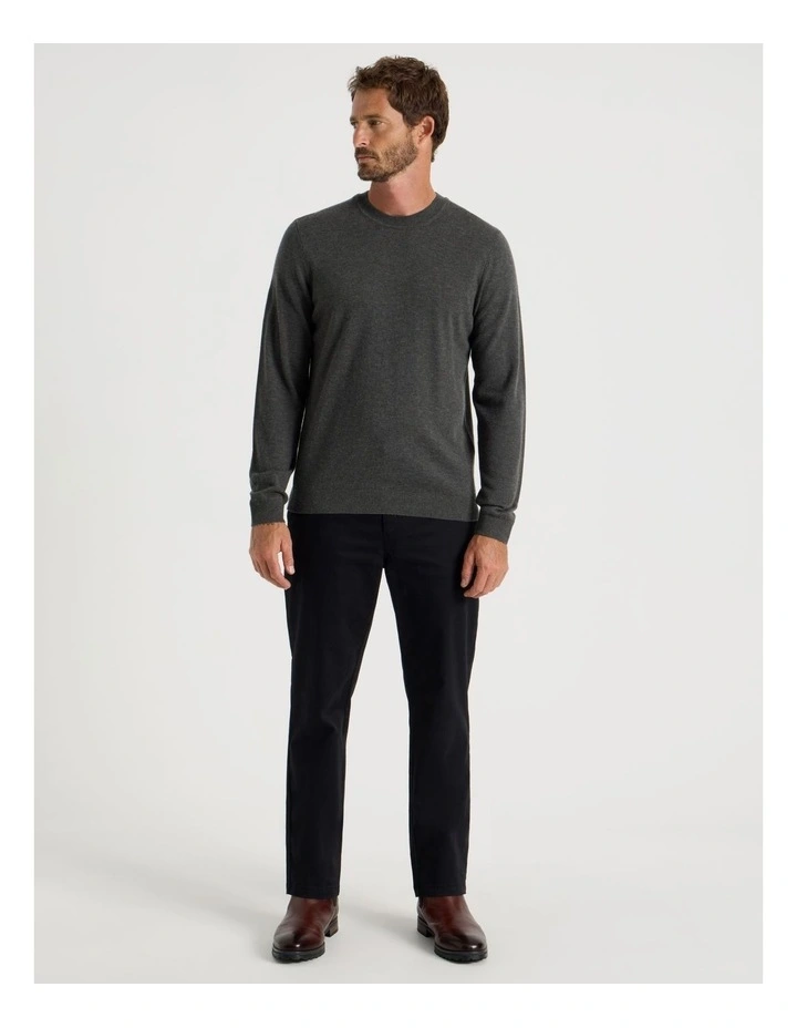 Crew Neck Australian Merino Knit in Charcoal image 4