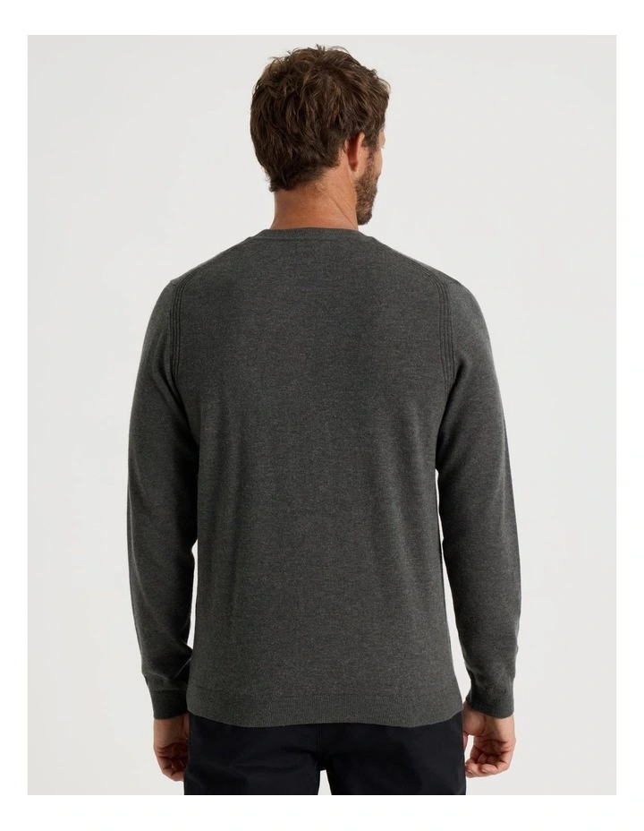 Crew Neck Australian Merino Knit in Charcoal image 6