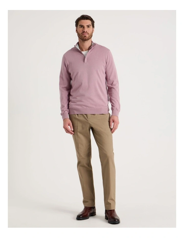 Quarter Zip Knit in Pink image 2