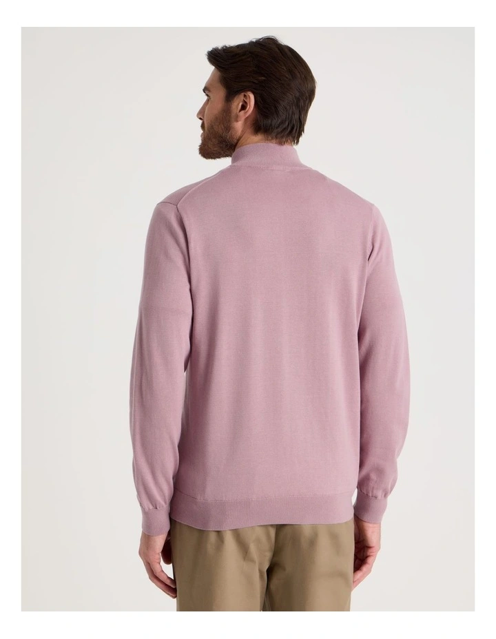 Quarter Zip Knit in Pink image 6