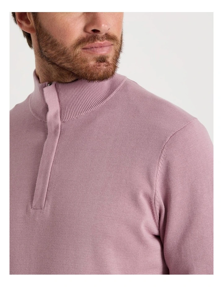 Quarter Zip Knit in Pink image 7