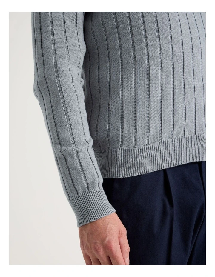 Rib Quarter Zip Sweater in Steel image 7