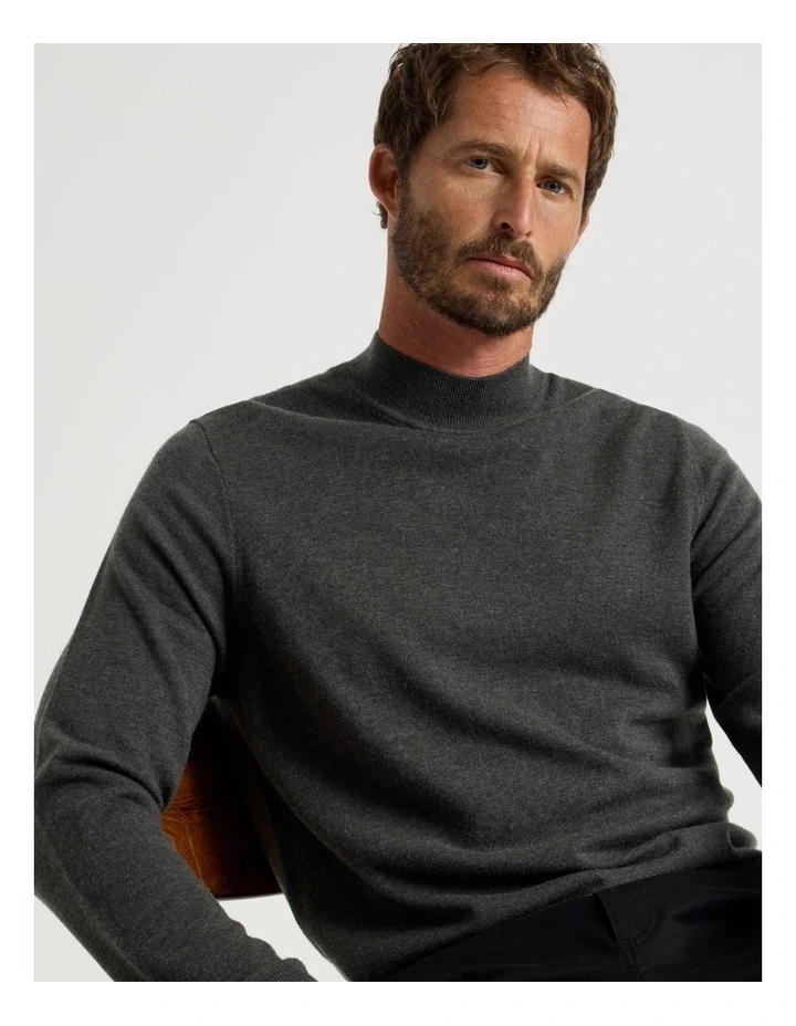 Australian Merino Mock Neck in Charcoal image 3