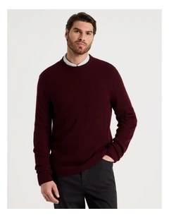 Splice Rib Knit Sweater in Cherry