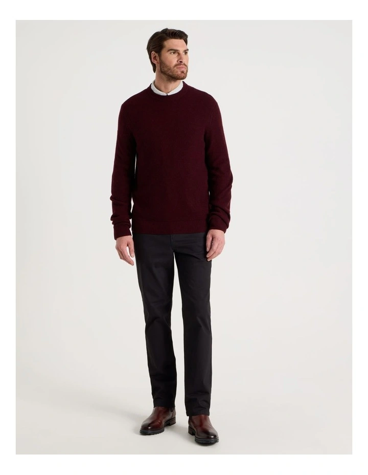 Splice Rib Knit Sweater in Cherry image 3