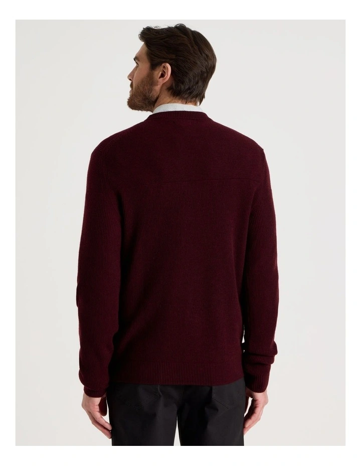 Splice Rib Knit Sweater in Cherry image 6