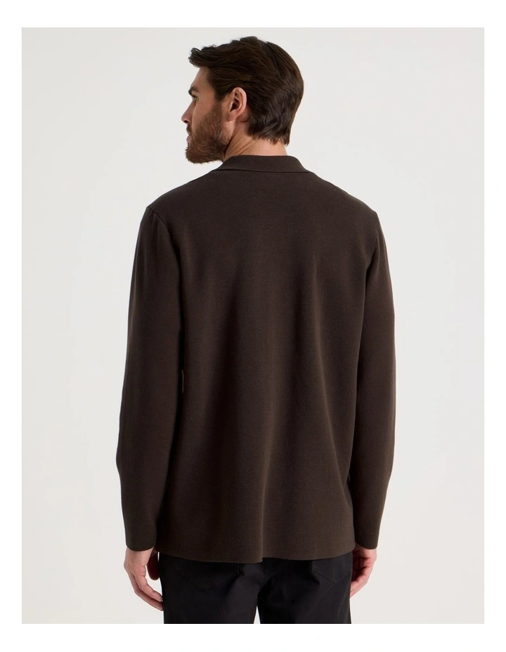 Milano Knit Button Through Shirt in Brown image 6