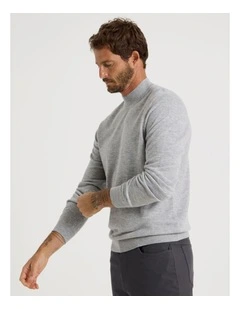 Australian Merino Mock Neck in Grey