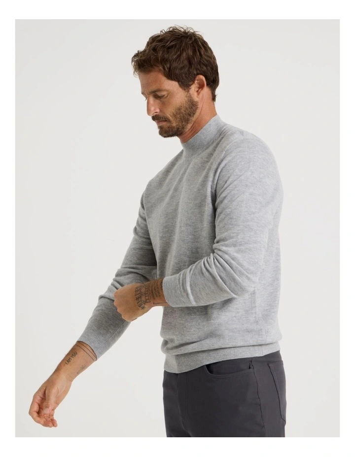 Australian Merino Mock Neck in Grey image 1