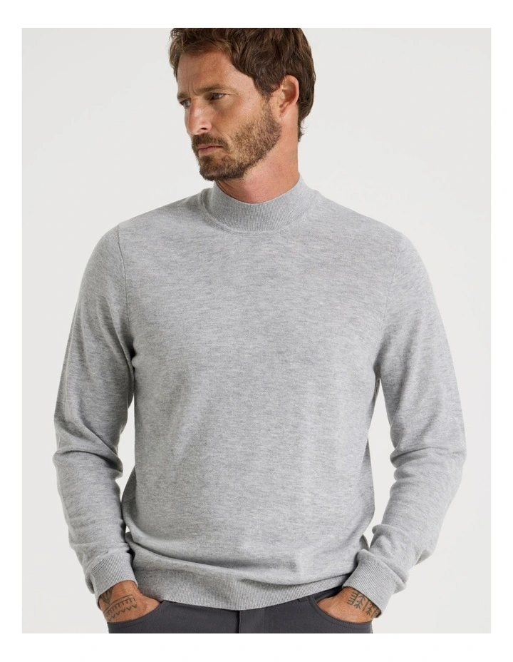 Australian Merino Mock Neck in Grey image 2