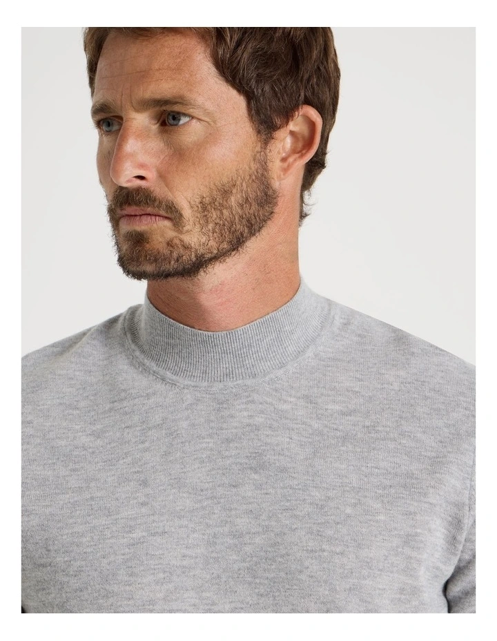 Australian Merino Mock Neck in Grey image 5