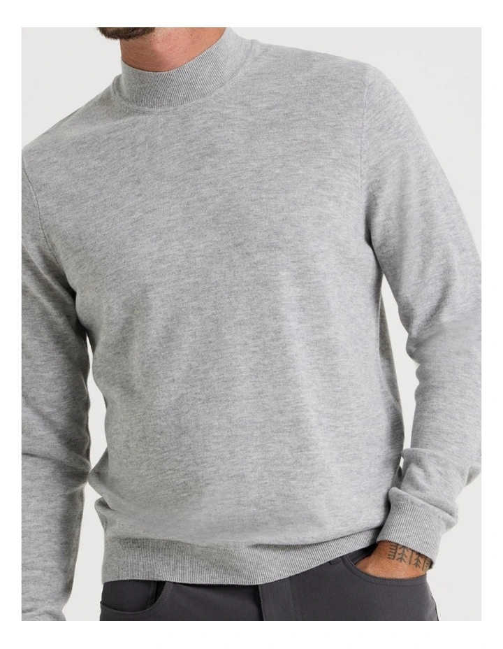 Australian Merino Mock Neck in Grey image 7