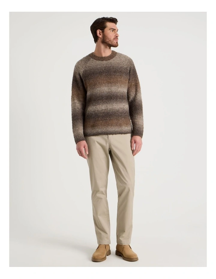 Ombre Knit Crew Neck Sweater in Brown image 4