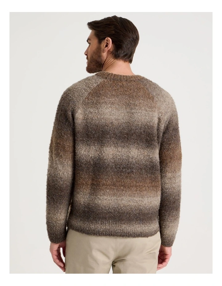 Ombre Knit Crew Neck Sweater in Brown image 6