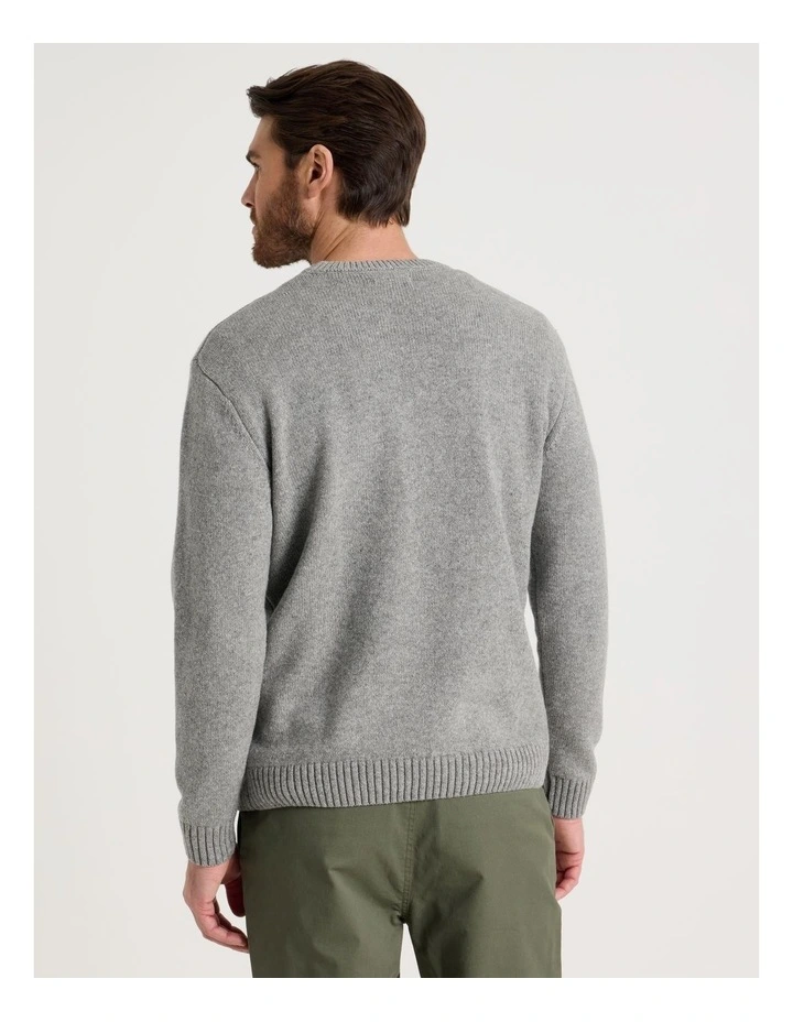 Nep Yarn Knit Patch Pocket Sweater in Charcoal image 5