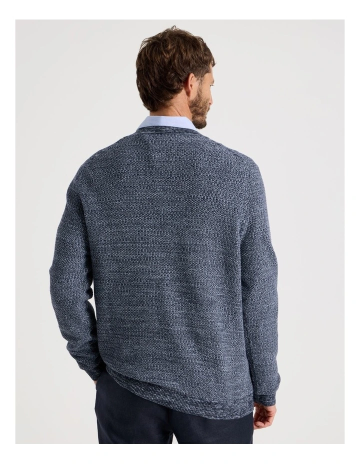 Textured Long Sleeve Knit in Navy image 6