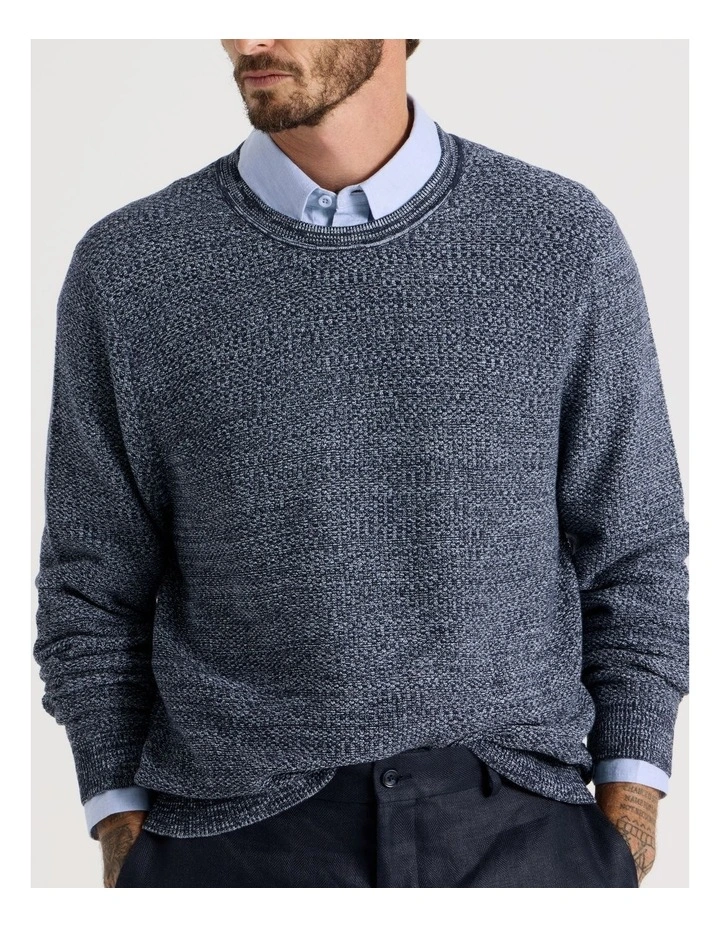 Textured Long Sleeve Knit in Navy image 7