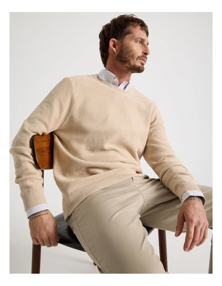 Textured Long Sleeve Knit in Sand image 1