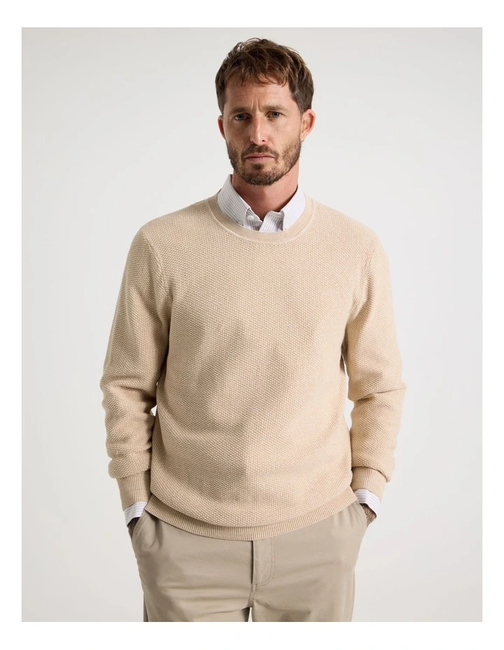 Textured Long Sleeve Knit in Sand image 2
