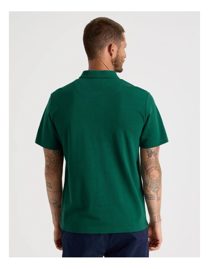 Short Sleeve Zip Polo in Emerald image 5