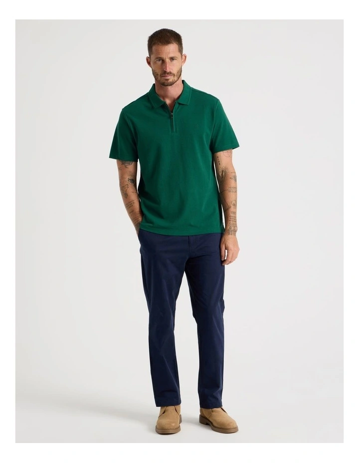 Short Sleeve Zip Polo in Emerald image 6