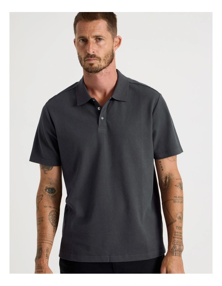 Jersey Short Sleeve Polo in Charcoal image 1