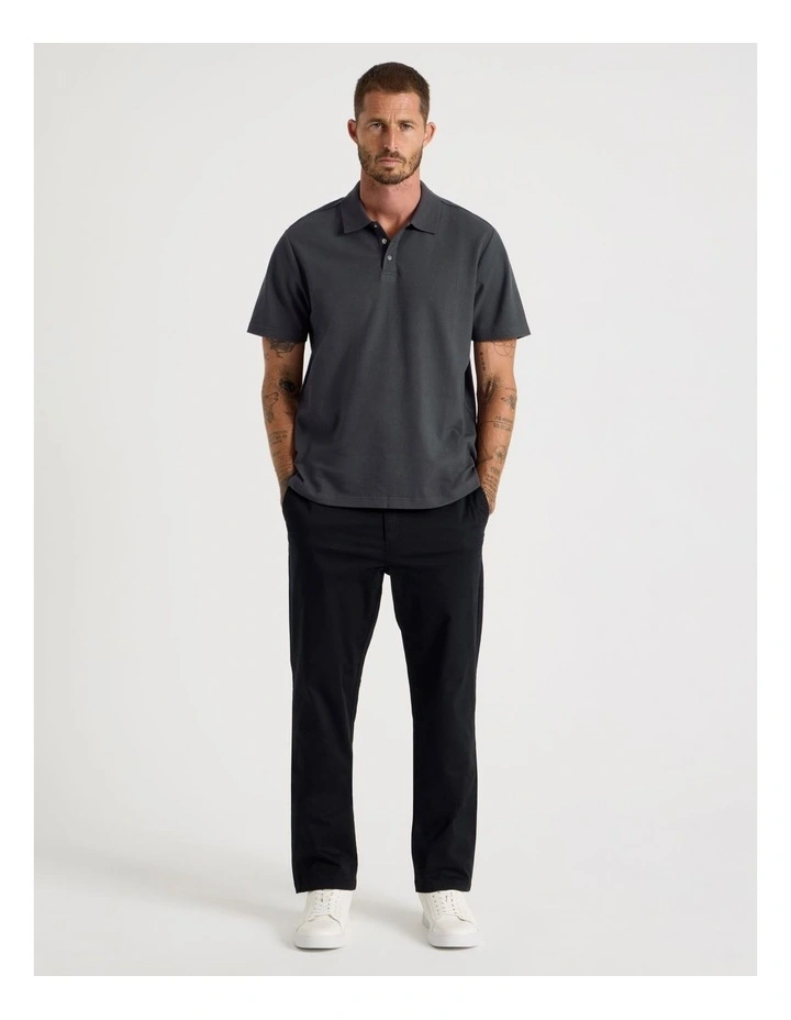 Jersey Short Sleeve Polo in Charcoal image 3