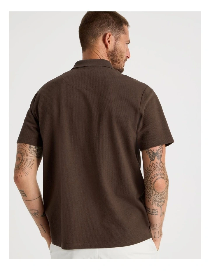 Jersey Short Sleeve Polo Chocolate image 5