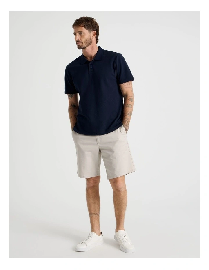 Jersey Short Sleeve Polo in Navy image 3