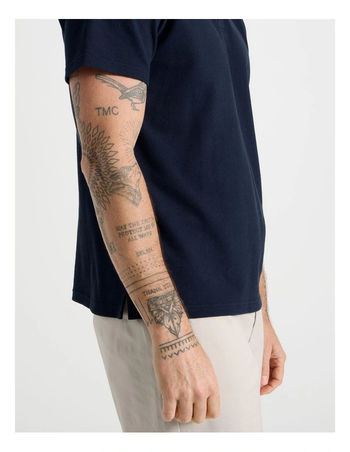 Jersey Short Sleeve Polo in Navy image 4