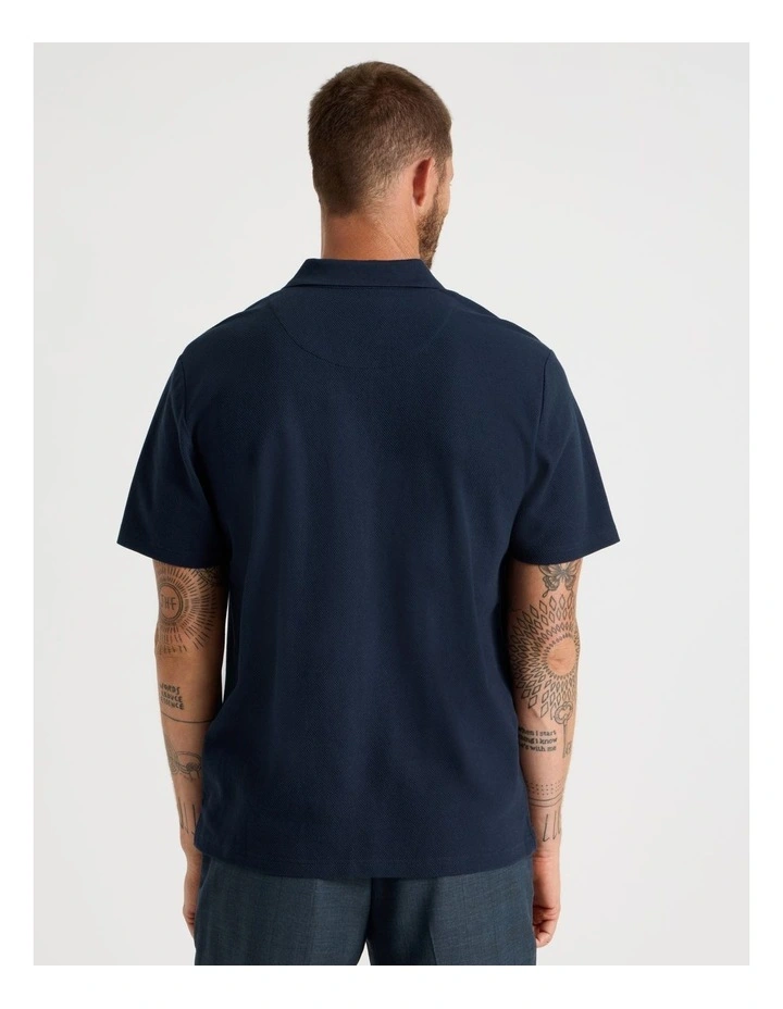 Jersey Short Sleeve Polo in Navy image 5