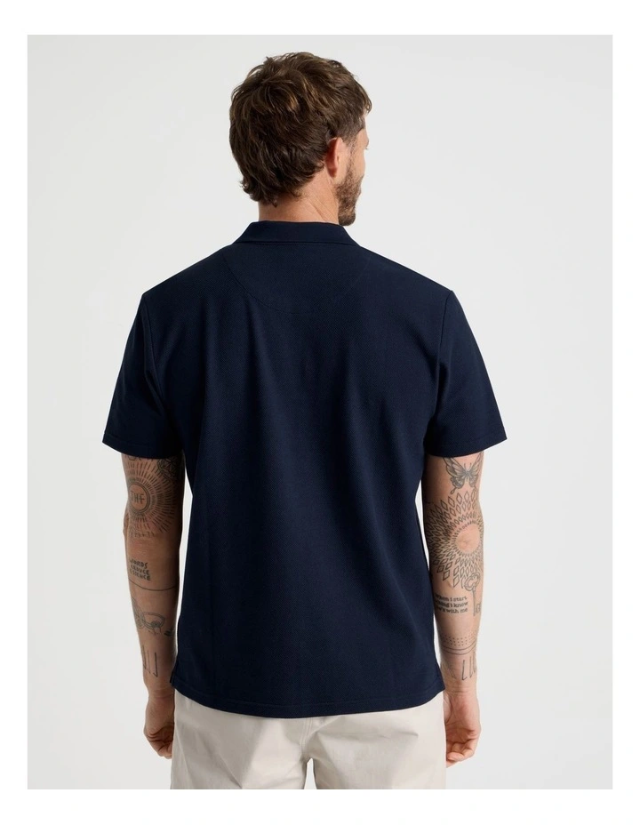Jersey Short Sleeve Polo in Navy image 6
