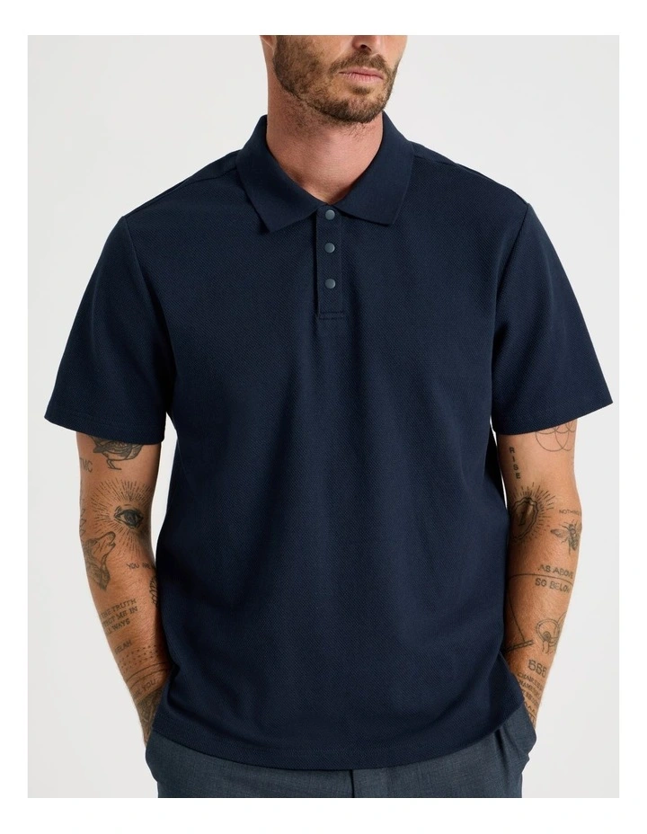 Jersey Short Sleeve Polo in Navy image 6