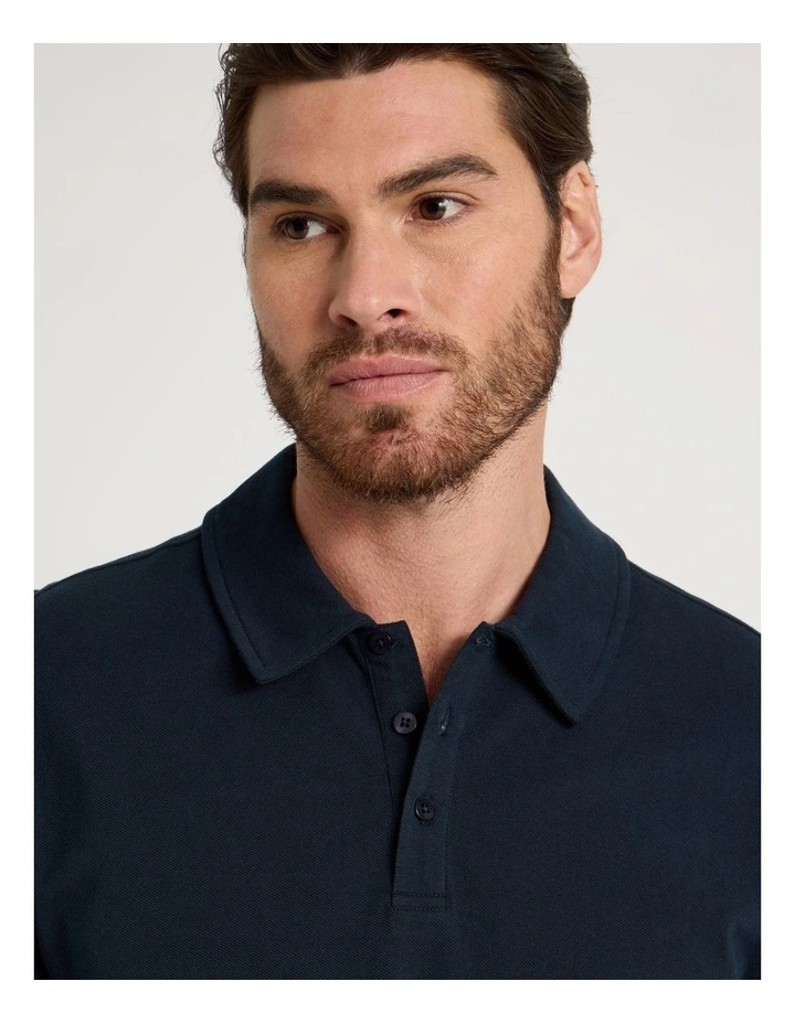 Long Sleeve Polo in Navy image 5